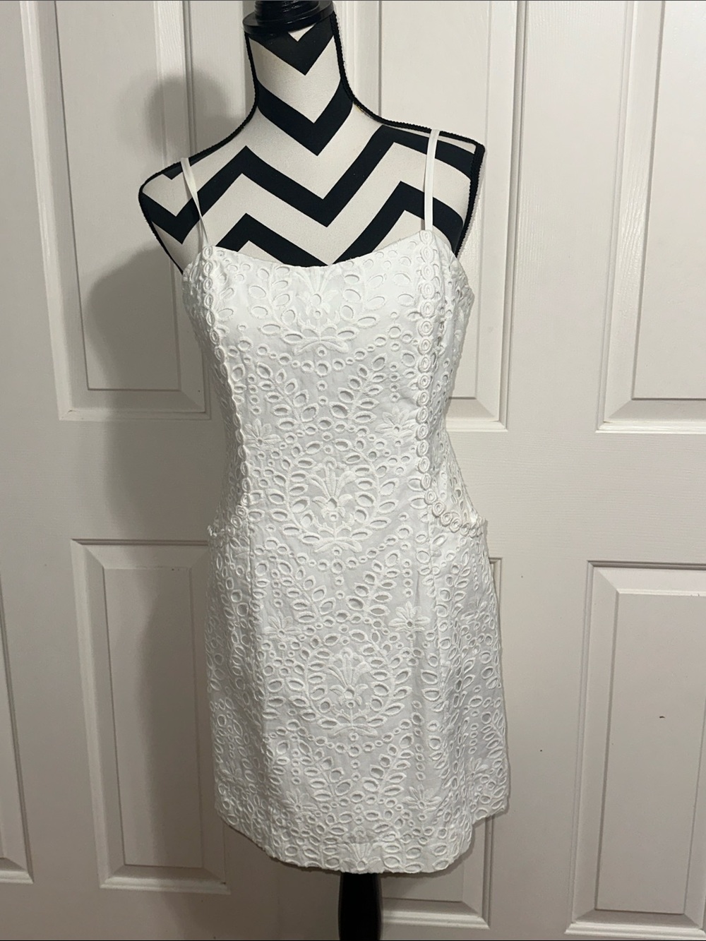 Lilly Pulitzer White Eyelet Shelli Spaghetti Strap Mini Dress